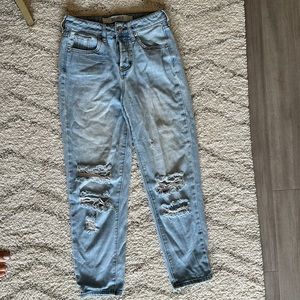 Brandy Melville Denim Distressed Cropped Boyfriend Jeans Size 24